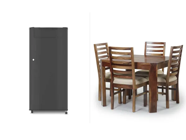 Fridge with Alexa 4 Seater Dining Set Combo